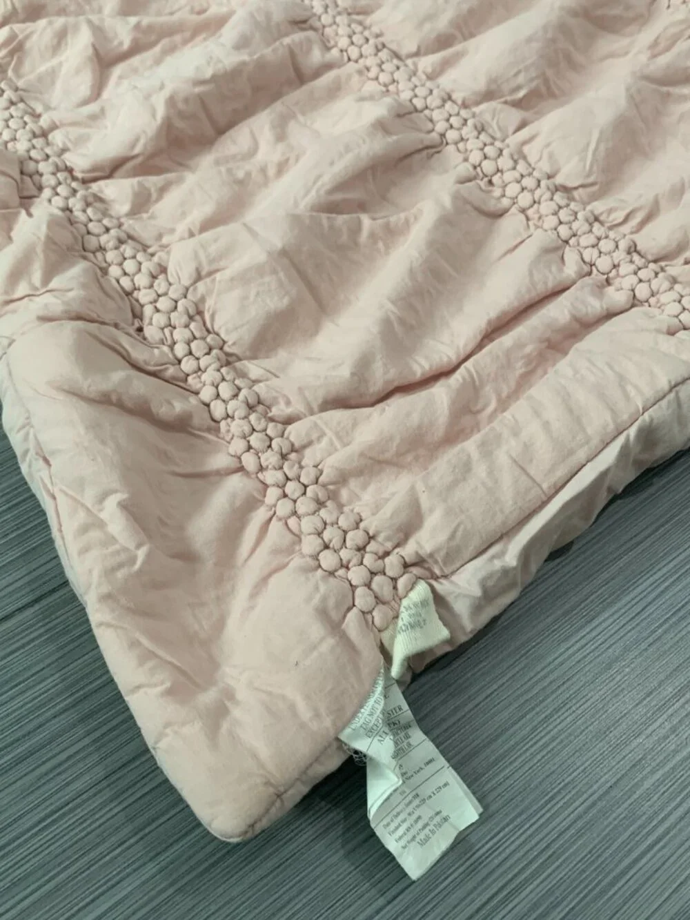 Indigo Home Inc Queen Duvet Cover Salmon Pink Ruffle Ruched Smocked Cotton Blend